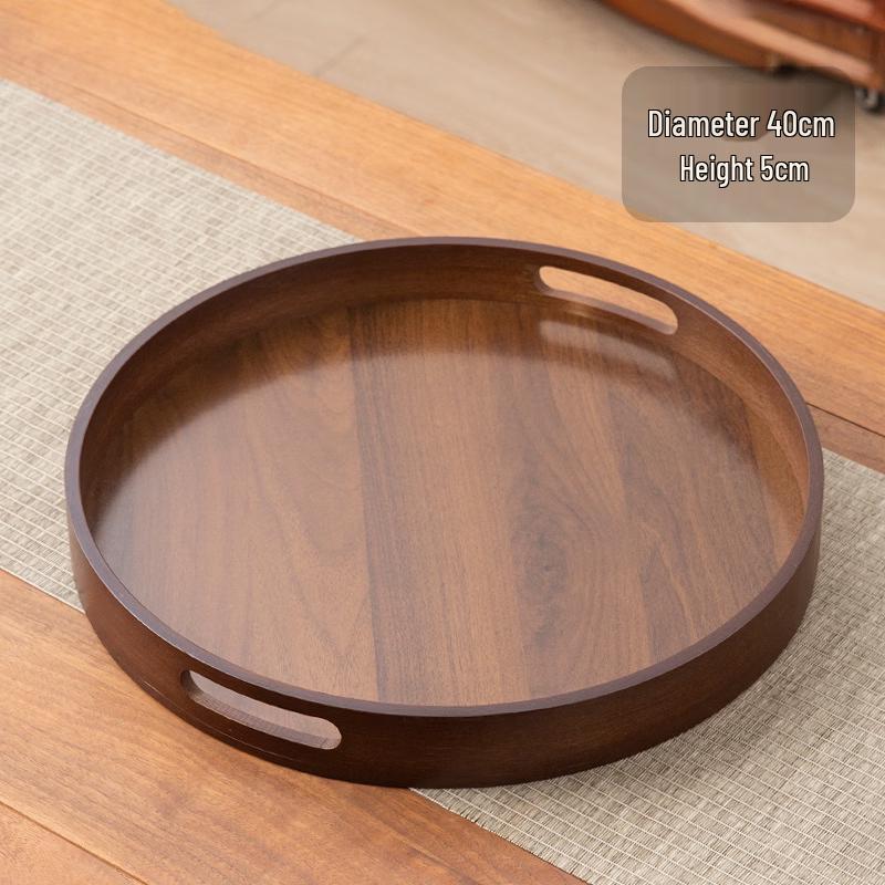 

Komrit Chinese Style Walnut Round Wooden Serving Tray
