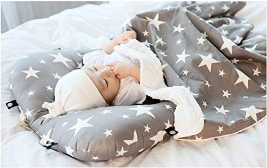 LITTLE SEEDS Portable Crib Twinkle Star Medium Set, (Pink),