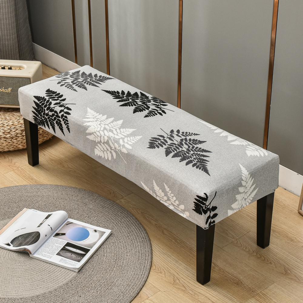 Dining Bench Cover Stretch Upholstered Bench Slipcover Printed Bench Seat Protector Rectangle Bench Covers for Dining Room Bedroom Living Room Kitchen