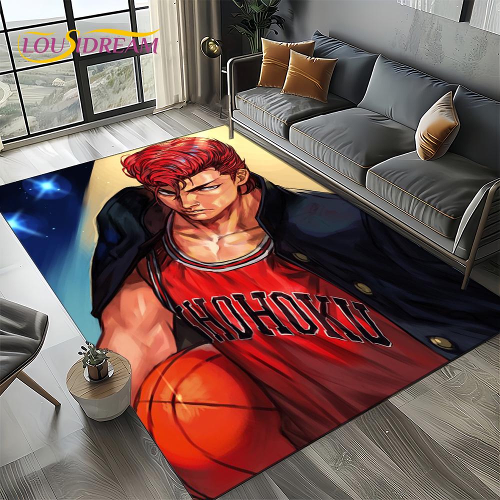 2025 New Cartoon Slam Dunk Anime Basketball Carpet Rug for Bedroom Living Room Home Sofa Decoration,kid Play Decor Floor Mat