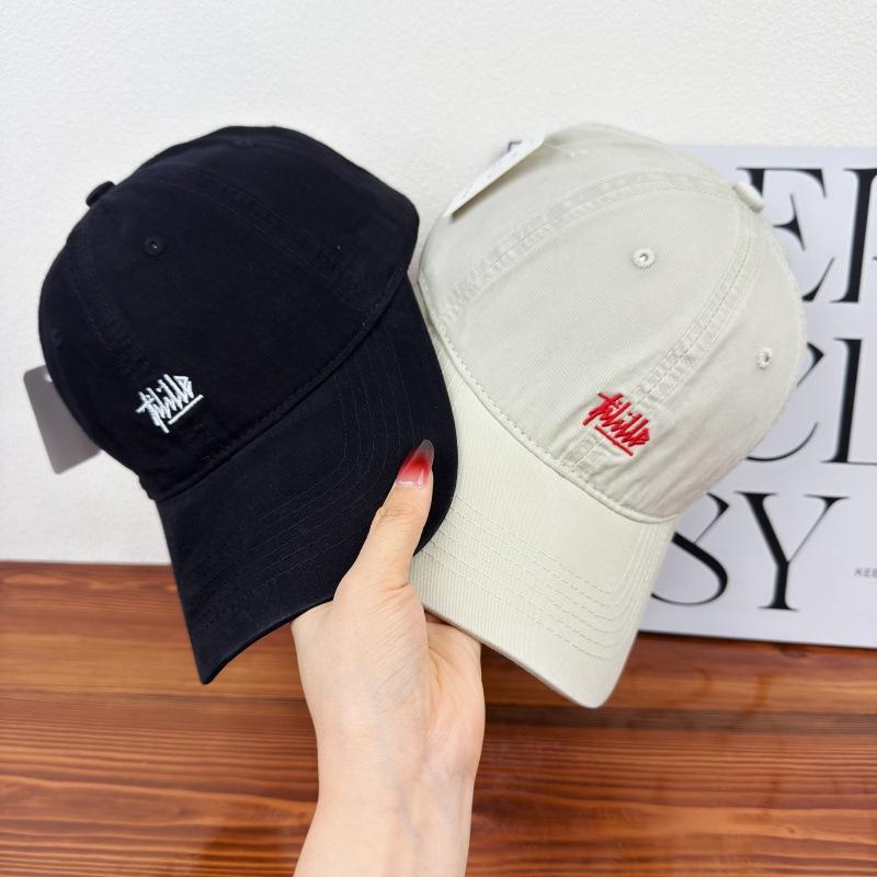American Retro Letter Embroidered Baseball Cap for Women, Spring and Summer New Curved Brim To Show Face, Small Casual Cap for Men