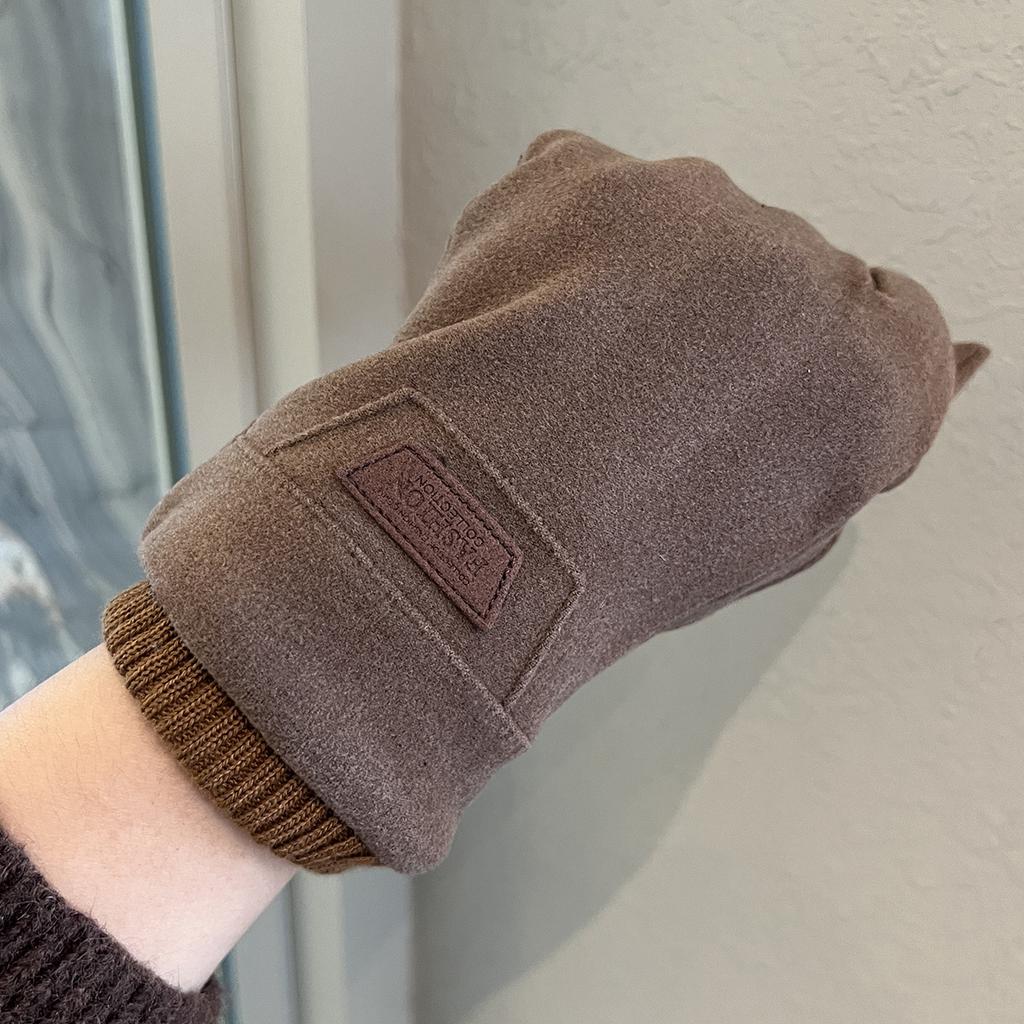 Gloves for Men  Winter Warm Velvet and Thickened Outdoor Riding Electric Bike  Windproof and Cold Proof  Touch Screen Five Finger Gloves