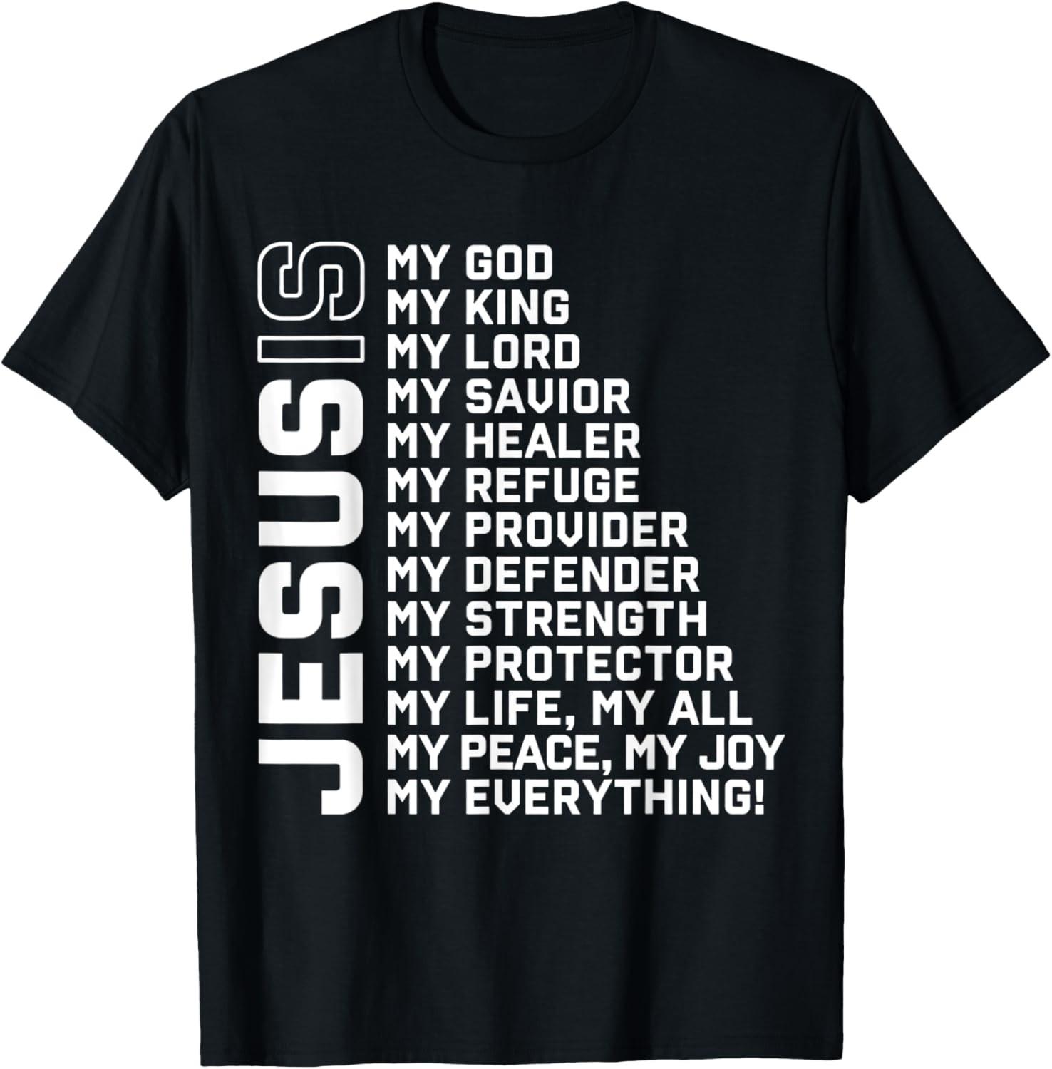 

Jesus Is My God My King My Lord My Savior Christian T-Shirt 5XL різнокольоровий