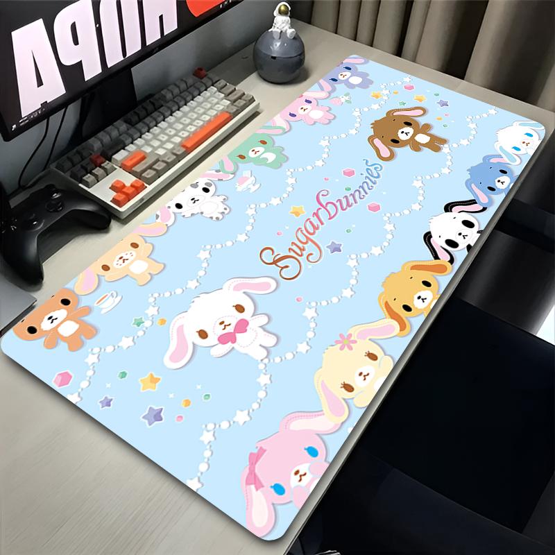 Mouse Pad Gaming New Mousepad Laptop Ssugar Bbunnies Cartoon Keyboard Pad NonSlip Soft Computer Anime Bunny Kawaii Desk Mat