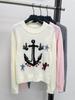 High-End Women's 26AW Soft Knit Anchor Jacquard Pullover Sweater