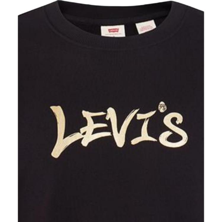 Levi's Sweatshirts Men's Black Crew Neck Moderate Regular A5507-0000