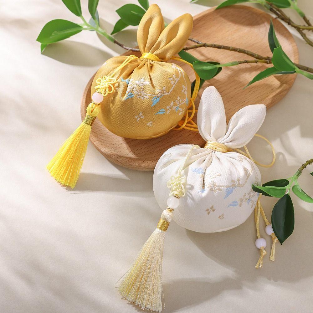 Handmade Mid-Autumn Festival Rabbit Sachet Bag Hanging Embroidery Sachet Pendant  Home Decor