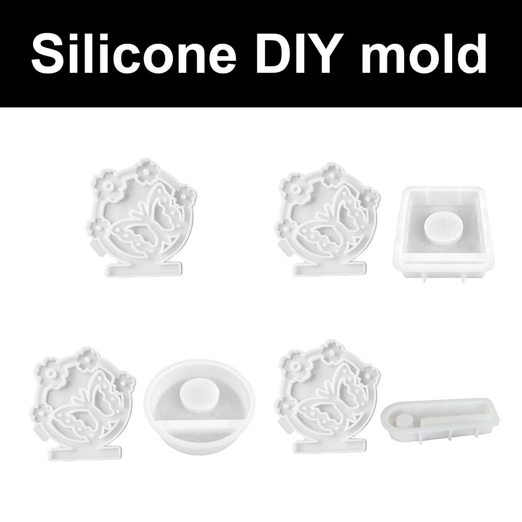 Easter Butterfly Candle Holder Molds with Base for DIY Craft Making Candle Holder Easter Decorations Gypsum Ornaments