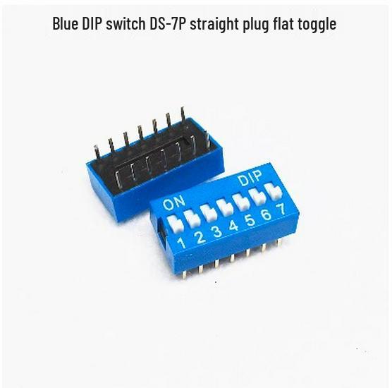Red DIP Switch, 2.54mm, 1-12 Positions, Through-hole, Flat Actuator