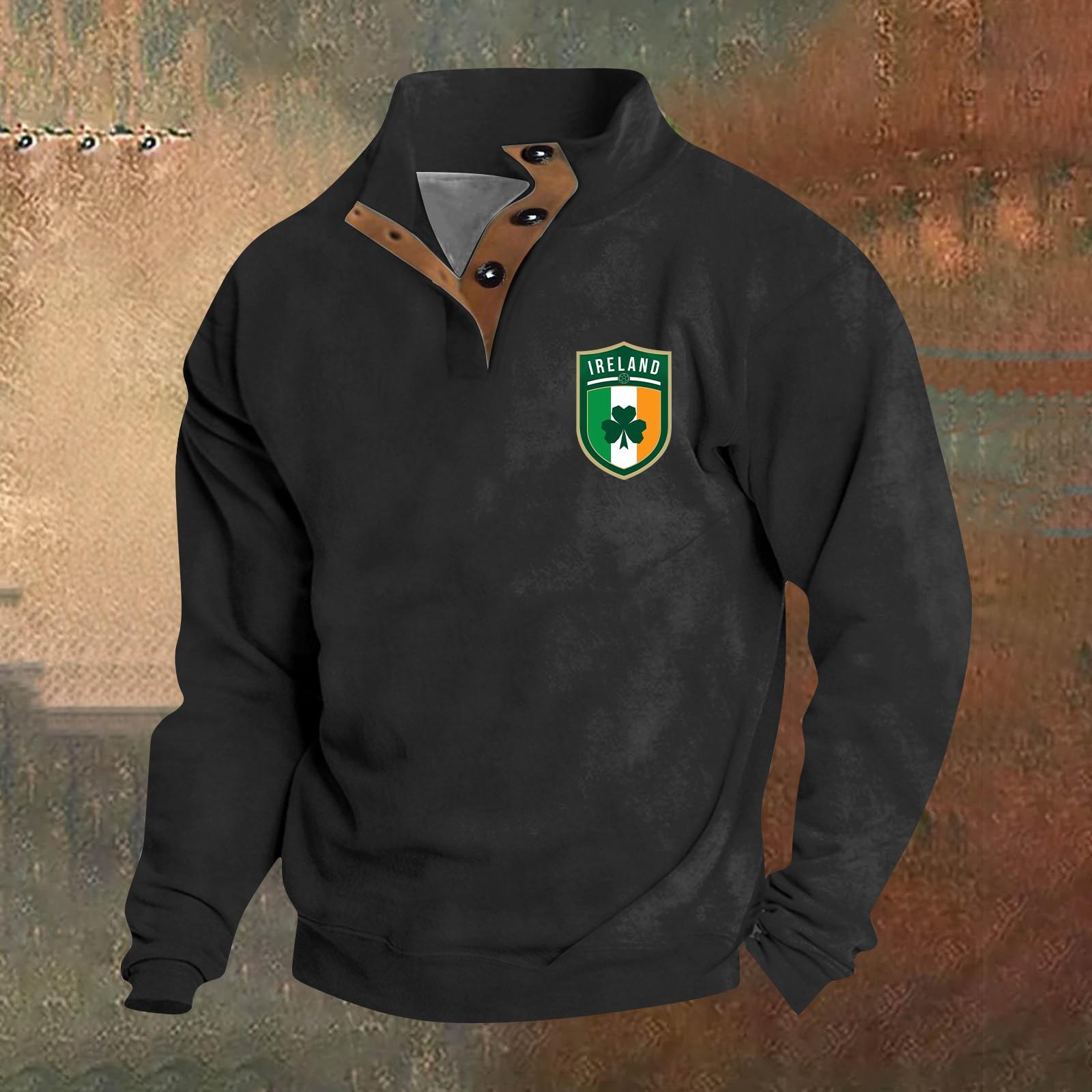 Весенняя и мужская толстовка с воротником-стойкой это повседневные свитера для активного отдыха топы L чёрный 1918₽