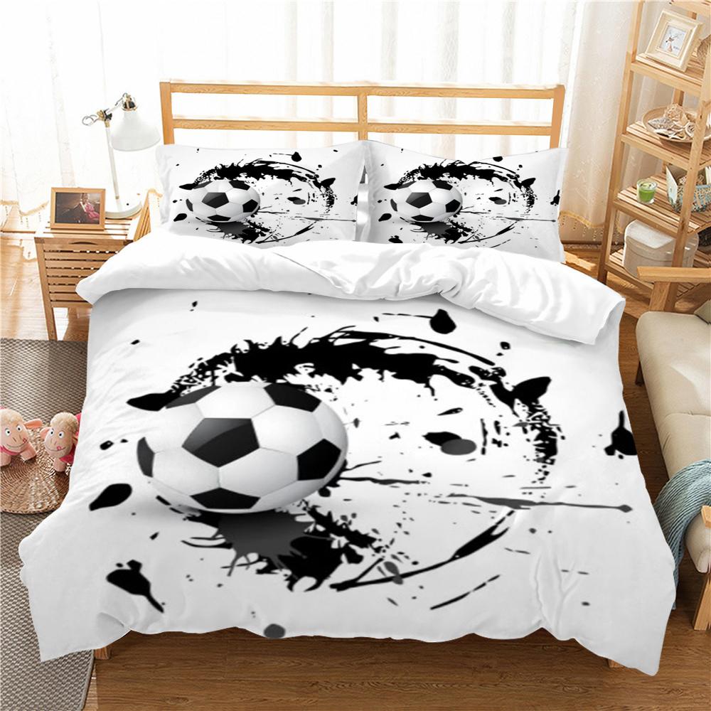 

Домашний пододеяльник с 3D футбольным принтом, детское постельное белье, моющийся из микрофибры, Лидер продаж, комплект пододеяльников из полиэстера 120 г EU Single 135x200cm