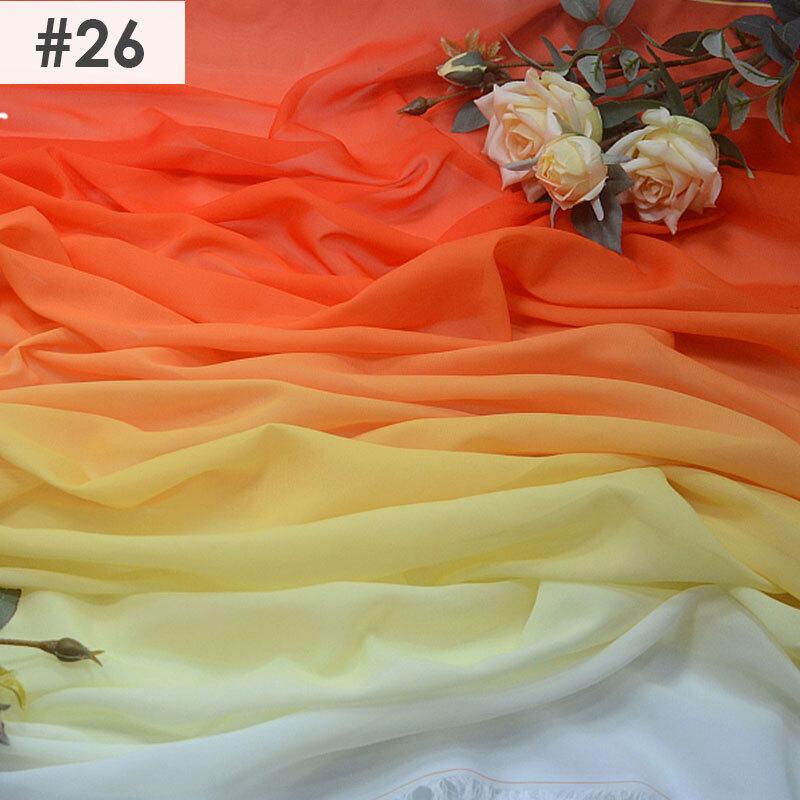 Gradient Color Rainbow Chiffon Fabric Scarf Sewing Craft DIY Ancient Style Hanfu Dress Stage Costume Decor Clothing Supplies