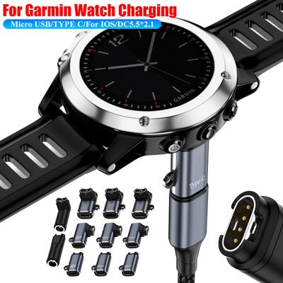Type C/8Pin/Micro USB naar 4-pins Oplader Adapter Connector voor Garmin Fenix 7/6/5/7X/6X/5X/ Venu 2 plus Horloge Opladen Converter