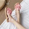 Fashion Comemore Flowers Flip Flops for Women Fashion Open Toe Light Flat Bottom Casual Women Slides Indoor Outdoor Women's Beach Shoes
