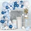 Macaron Blue White Haze Grey Balloon Package Wedding Birthday Party Decorations Wreath Arch Set
