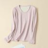 Women's Thickened Mulberry Silk Base Layer Set - 270g, Round Neck, Brushed for Warmth in Autumn