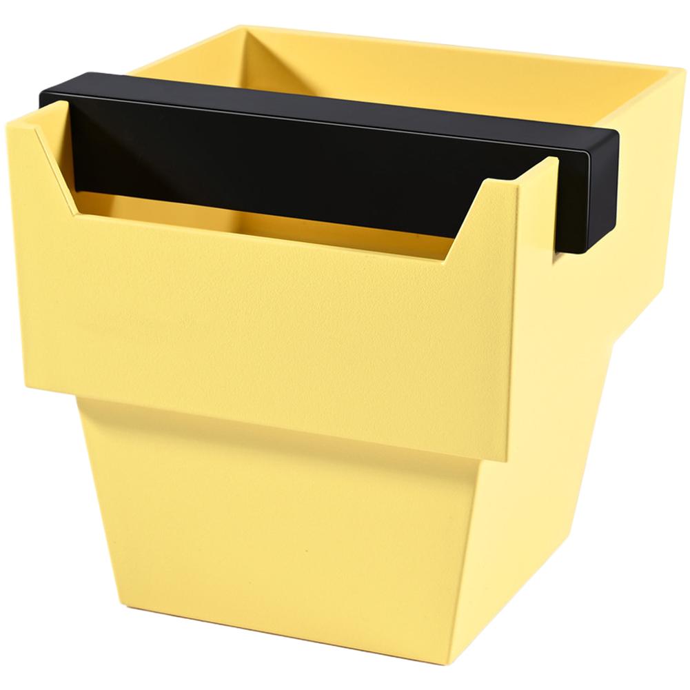 Coffee Grounds Container 1200ml Large with Trapezoid Shape and Square Knock Bar Non Slip Silicone Bottom for Stable Espresso Use