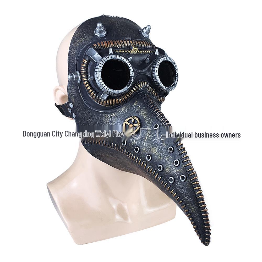 Steampunk Plague Doctor Long Nose Latex Mask for Cosplay and Masquerade