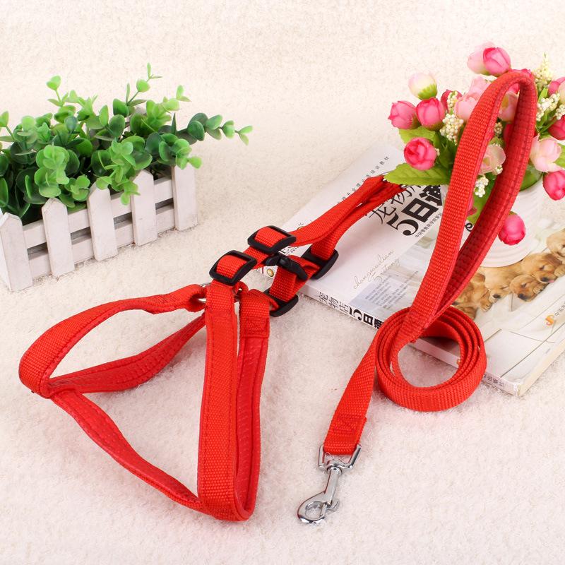 

Anti-injury hand dog leash dog leash pet leash dog strap chest back leash dog leash, medium and large dog 1.5cm красный