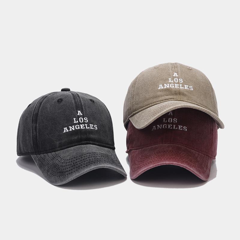 Frühling neue Buchstabenstickerei gewaschen alte Baseballkappe Herren und Damen lässig vielseitige Kappe Outdoor-Sonnenhut Trend