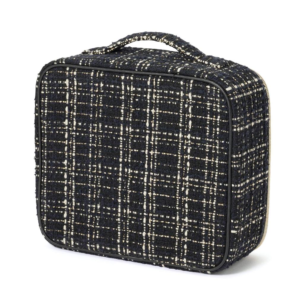 Francfranc Tweed Vanity Makeup Bag In Black