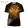 Happy New Year! Hot Selling Men And Women 3D Printed T-Shirt Short Sleeve Fashion Casual Christmas Art T-Shirt Unisex Tops Tees