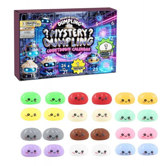 Dumpling Advent Calendar 24 Day Countdown Stress Relief Toy Set Soft Slow Rise Squeeze