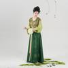 Chinese Tang Dynasty Style Hanfu For Women, Restoration Of Dunhuang Group Flower Tang Wool, Round Neck Shirt And Skirt Commuting Daily Suit
