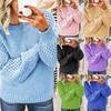 Women's Niche Design Solid Color Knitted Sweater - Thick, Warm, All-Match Pullover Top