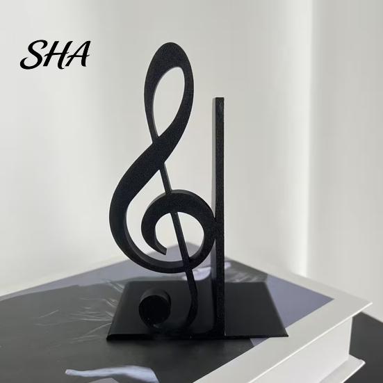 Treble Clef Table Ornament 3D Printed Music Note Bookend, Decorative Shelf Organizer, Modern Desk Decor for Home Creative Accessory Office Study,