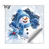 Durable PVC Window Clings Christmas Snowman Toilet Stickers, 3D Bathroom Wall Decals, Festive Home Art Waterproof Seat Creative Holiday Decor Decals
