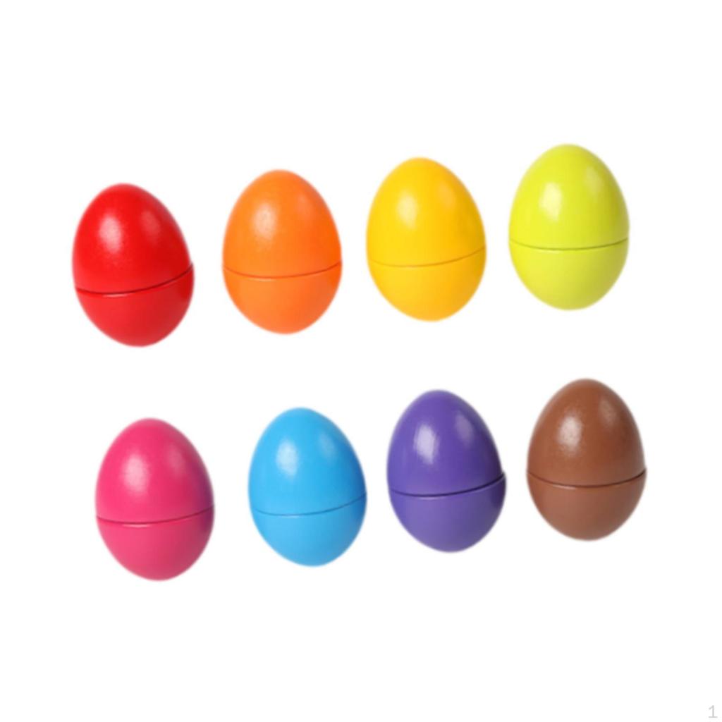 Matching Eggs Puzzle Fine Motor Skill Birthday Gift Color Shape Wooden Simulation Toy