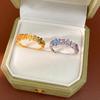 Exquisite Rainbow Zircon Flower Ring: Retro Design Luxury Jewelry for Index Finger