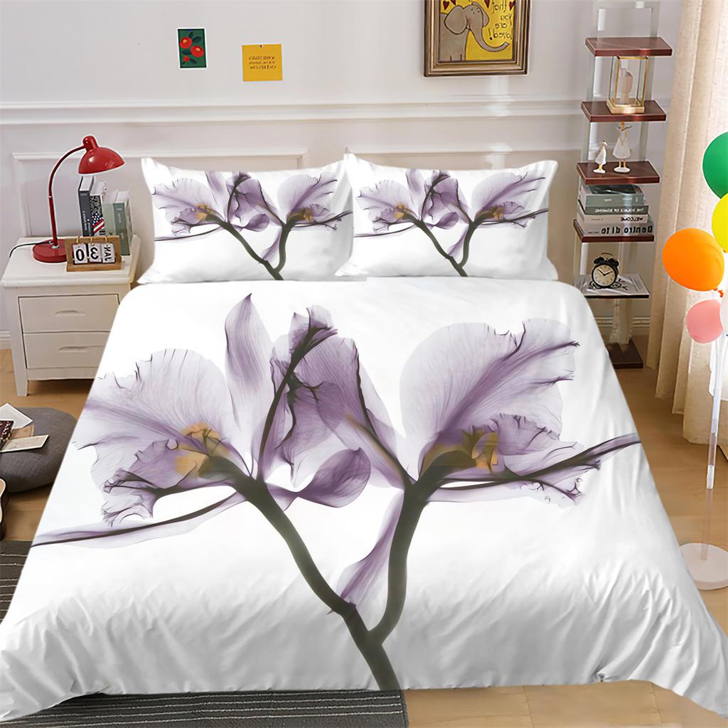 Bettbezug-Set, bunte Blumen, Kissenbezug, Bettbezug-Set, Bettdeckenbezug-Set