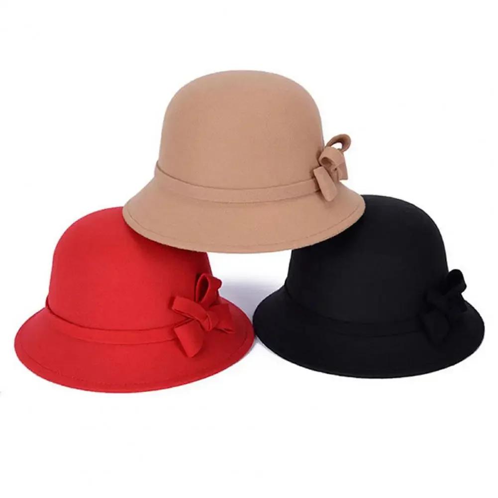 Autumn Winter New Woolen Top Hat, Women's British Hepburn Style Fisherman Hat, Elegant And Fashionable Versatile Church Wedding