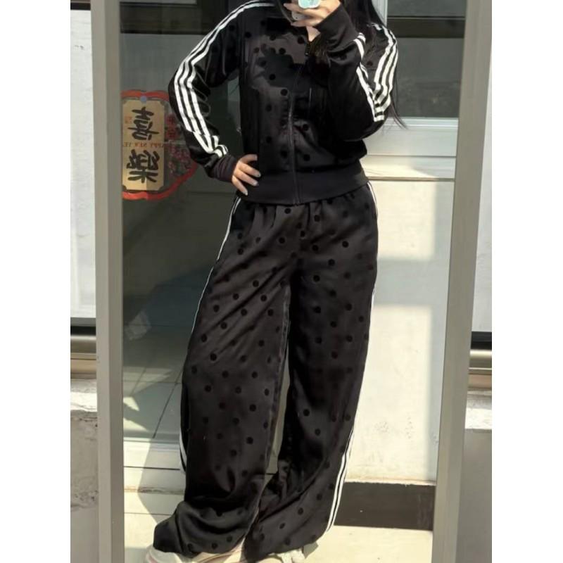 2026 Womens Polka Dot 3-Stripe Casual