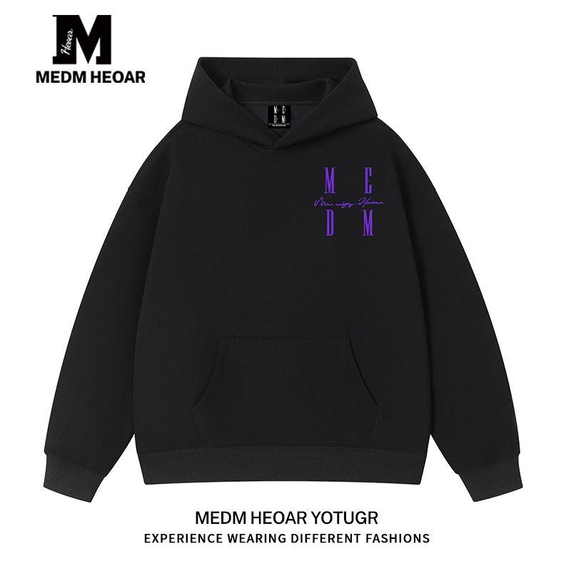 [Three Labels Complete] Medm Heoar [Same Style as Wang Heyi] American Hoodie Couple Fashion Brand Top