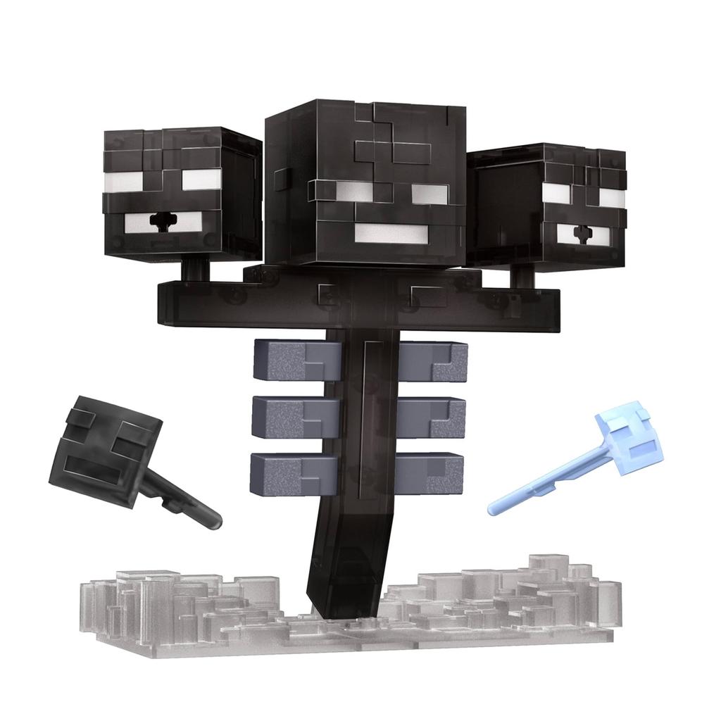 Mattel Minecraft Wither Figure with Light-Up Sound & Launching Gimmick, Approx. 16.6cm, Ages 6+, JMP71