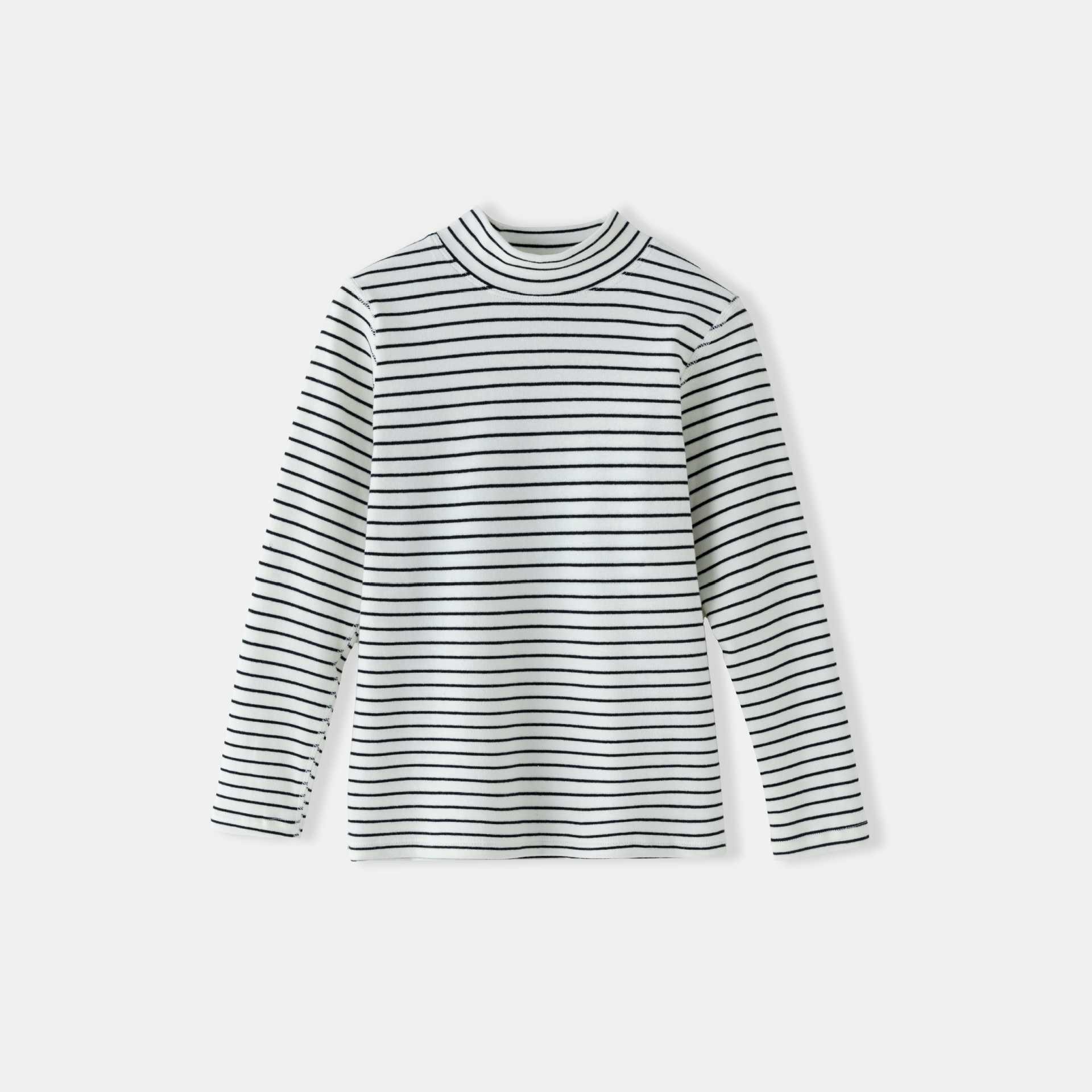 Children s Fleece-Lined High Collar Base Layer Top - White Pure Cotton 160 cm