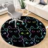 1 Stück Katzenmuster Büro Runder Teppich, Unter Bürostühlen Schlafzimmer Wohnzimmer Heimdekoration, Zimmer Deko