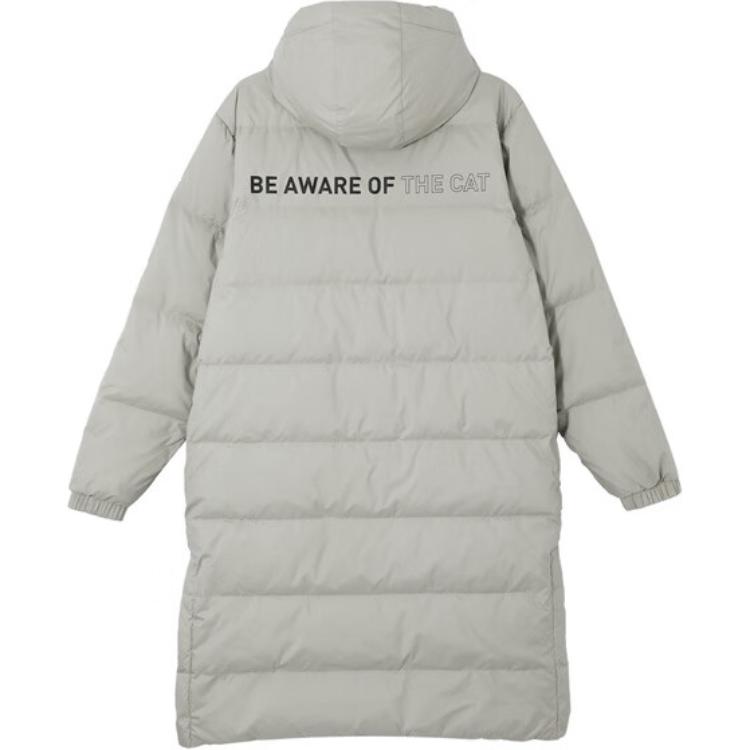 Puma Long Down Jacket Solid Color Comfortable Soft Long Warm Down Coat Unisex Jacket Marble-Grey 687428-68