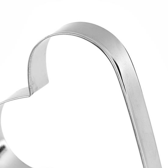 Yousheng 5Pcs Cake Mold Smooth Surface Wide Application Stainless Steel Heart Shape DIY Paste Mold Baking Accessories