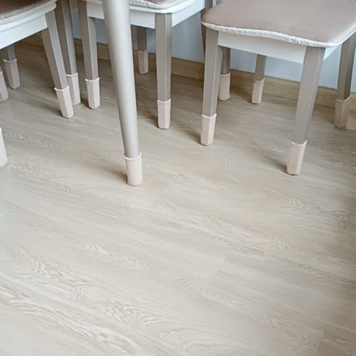 Thick, double-layered chair leg covers/socks (8 count) with silicone interior for anti-slip protection and noise reduction. Prevent floor scratches an