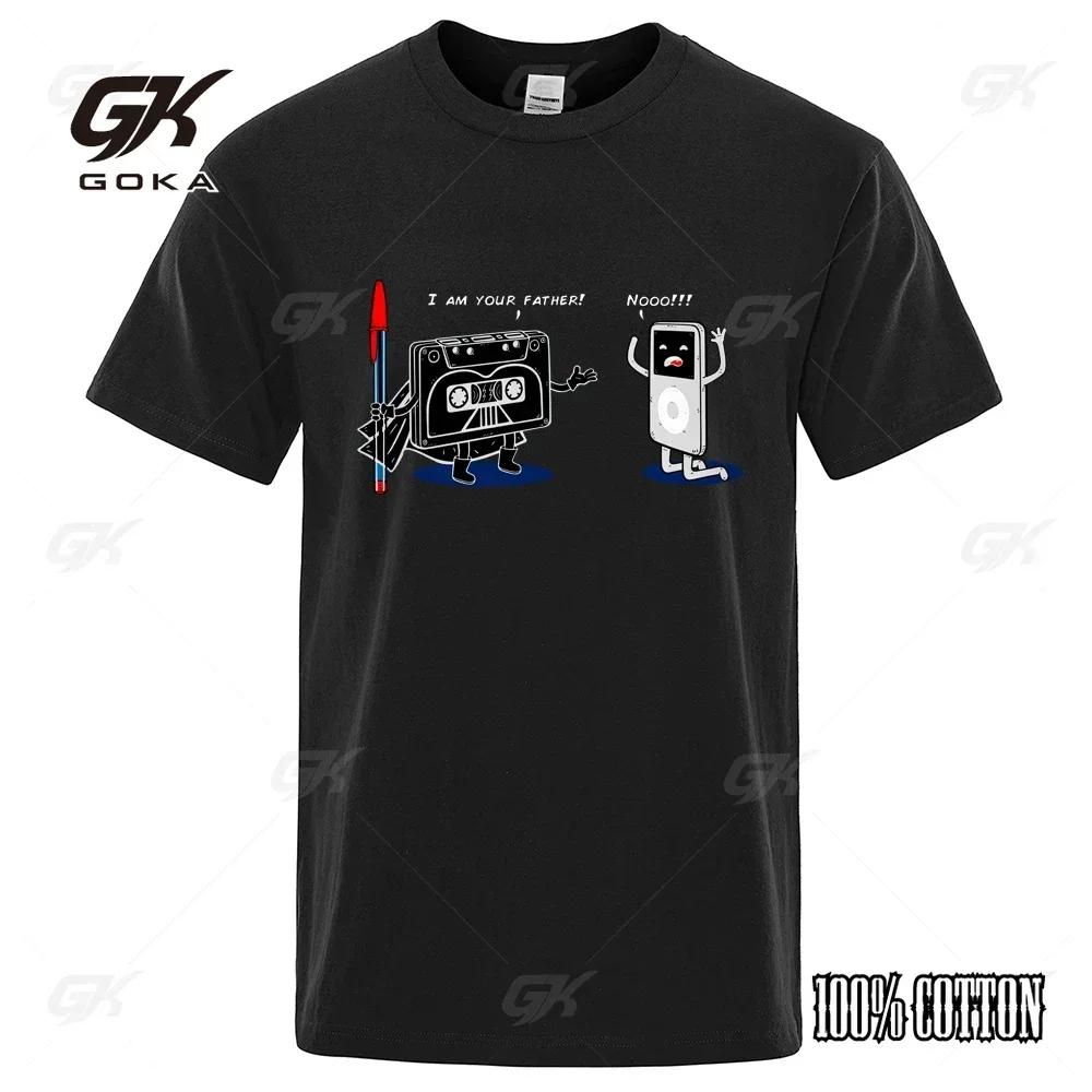 

2024Funny Mens Loose Cotton Crew Neck Hip Hop Clothing with Music Player Print High Quality Tshirt Summer New 4XL