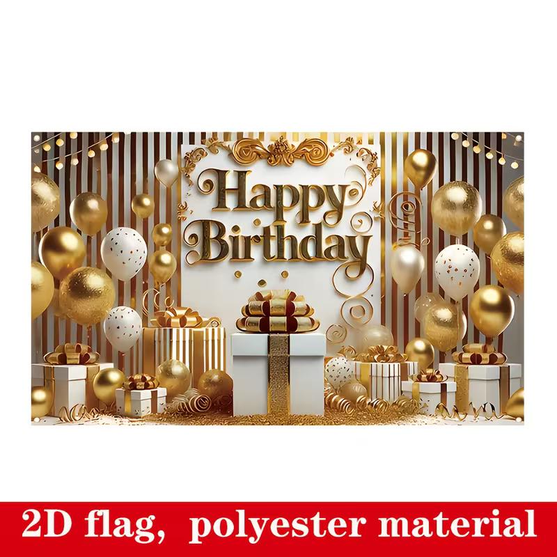 2D Birthday Party Photo Booth Background Polyester