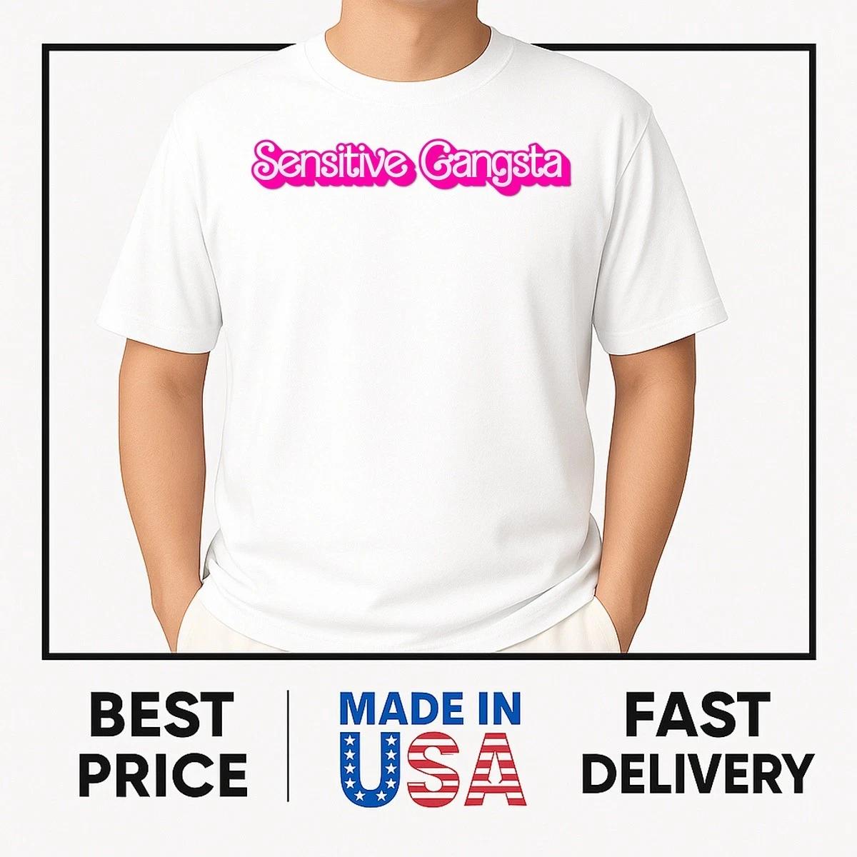 Sensitive Gangsta Funny Tee Love Island Style Humor T-Shirt BESTSELLER L