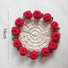 Rose Bouquet Coaster Crochet Flower Placemat Hand Woven Bouquet Cupmat Home Desktop Potted Plant Ornaments Mother's Day Gift