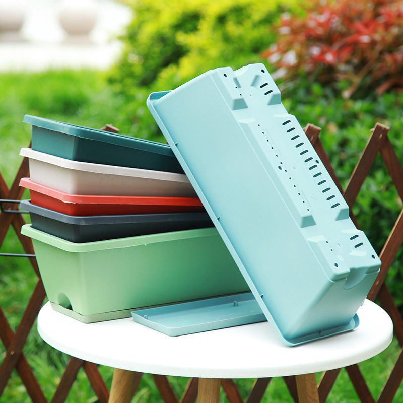 Self-Absorbing Flower Pot Indoor Vegetable Growing Pot With Base Drainage Hole And Absorbent Rope Plants Cuttings Pot For Home