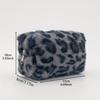 Large Leopard Print Makeup Bag, Plush Cosmetic Case with Soft Interior, Travel Toiletry Organizer for Women, College Daily Use