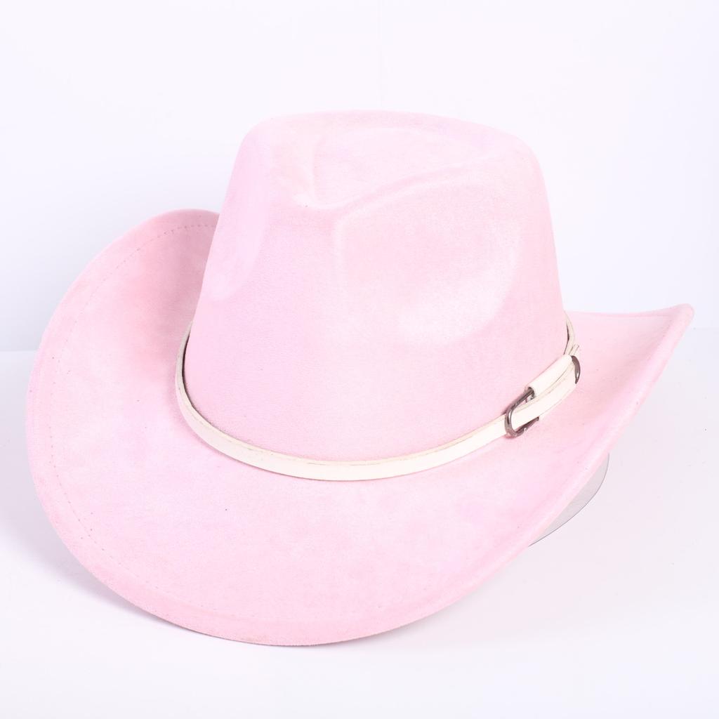 Popular European and American classic suede western cowboy hat men's and women's fashion LO style peach heart cowboy hat